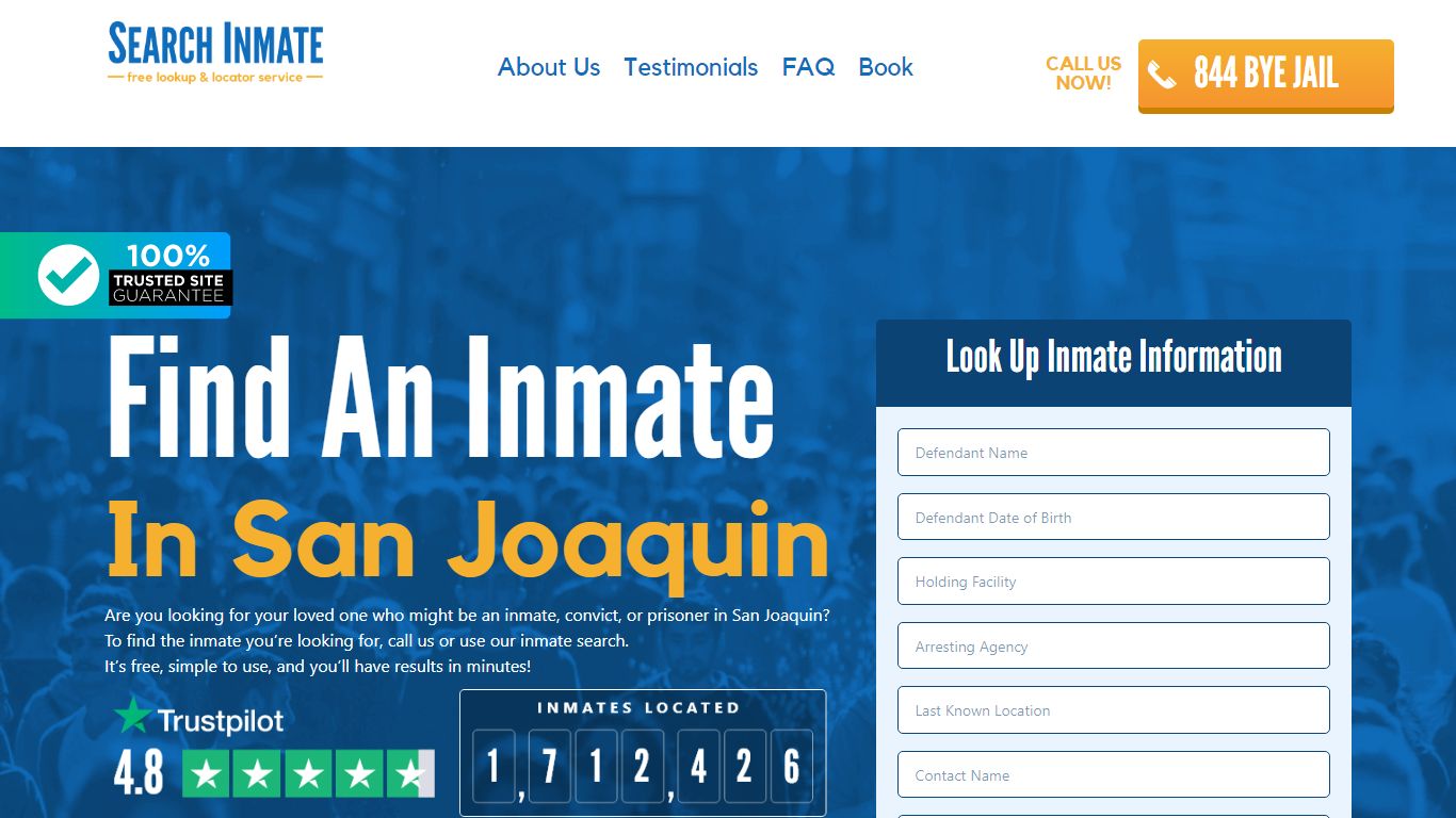 Find An Inmate in San Joaquin, California – SearchInmate.com