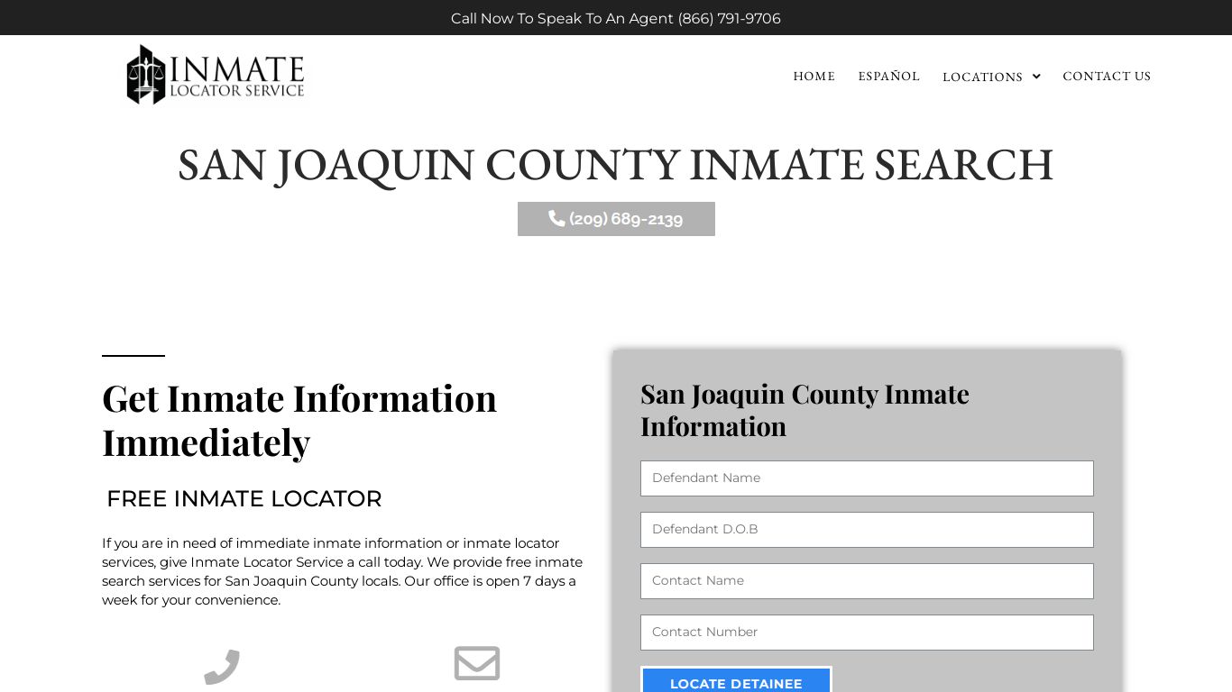 San Joaquin County - Inmate Locator Service